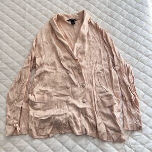 Victoria’s Secret rose light pink shiny patterned button up blazer medium
